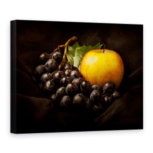 Tablou canvas - Natura Moarta, Mar, Fructe, Struguri, Vara, Intuneric, 75 x 100 cm