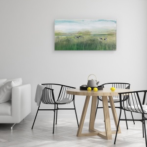 Tablou canvas - Natura, Peisaj, Animale, Pascut, Shandelee, Pictura, 50 x 100 cm - Img 4