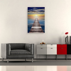 Tablou canvas - Natura, Peisaj, Apus De Soare, Amurgul Din Caraibe, 40 x 60 cm - Img 2