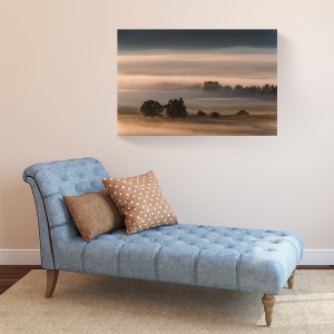 Tablou decorativ natură peisaj în ceață pe canvas 60x90 cm