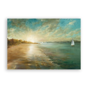 Tablou Canvas - Natura, Peisaj, Mare, Plaja, Nisip, Vara, Pictura, 80 x 120 cm