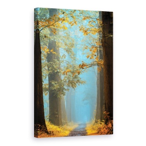 Tablou canvas - Natura, Peisaj, Padure De Toamna, Frunze Galbene, Pictura, 40 x 60 cm