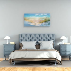 Tablou canvas - Natura, Peisaj, Plaja, Apus De Soare, Plante, 50 x 100 cm - Img 3
