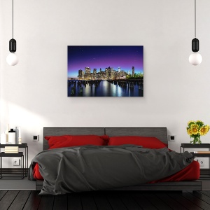 Tablou canvas - New York Sky Line, America, Noapte, Cer, Poli, 60 x 90 cm - Img 3