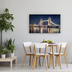 Tablou canvas - Noapte La Tower Bridge, Londra, Turn, Pod, Vechi, Arhitectura, 50 x 80 cm - Img 4
