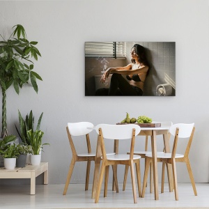 Tablou canvas - Nr. 44, Femeie, Fum, Fumator, 50 x 80 cm - Img 4