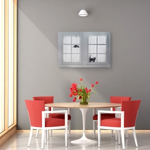 Tablou canvas - O Altfel De Olanda, Punct, Fereastra, Perdea, 40 x 60 cm - Img 4