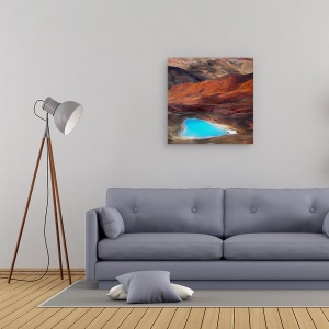 Tablou canvas - O Inima Albastra, Munti, Mare, Platou, Rosu, 60 x 60 cm - Img 2