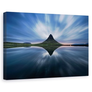 Tablou canvas - O Noapte La Kirkjufell, Peisaj, Islanda, Reper, Apa, 60 x 90 cm