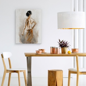 Tablou canvas - Oameni, Femeie, Baie, Pictura, 50 x 70 cm - Img 4