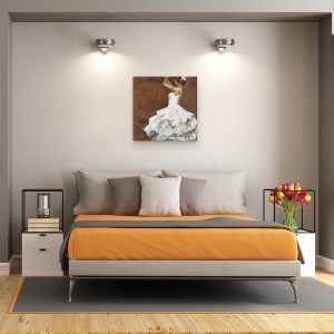 Tablou canvas - Oameni, Oameni, Dansator, Rochie Alba, Pictura, 60 x 60 cm - Img 3