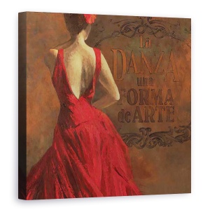 Tablou canvas - Oameni, Oameni, Dansator, Rochie Rosie, Pictura, 60 x 60 cm