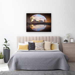 Tablou canvas - Ochiul, Paris, Notre, Dame, Apus De Soare, Reflectie, 60 x 80 cm - Img 3