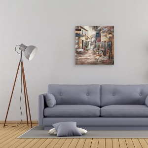 Tablou canvas - Oras, Magazin De Vinuri, Cafenea, Liniste, Pictura, 60 x 60 cm - Img 2