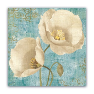 Tablou Canvas - Papadie, Vintage, Alb 60 x 60 cm