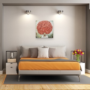 Tablou canvas - Par, sapca, Floare, Flori, Fata, Portret, 60 x 60 cm - Img 3