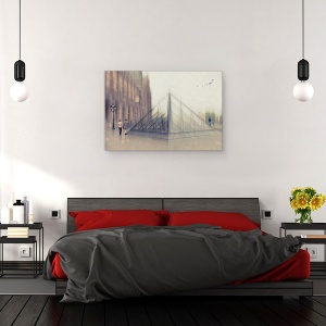 Tablou canvas - Parisul Se Trezeste, Franta, Luvru, Om, Femeie, 40 x 60 cm - Img 3