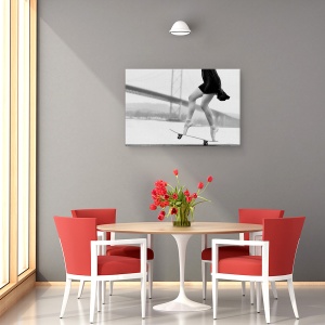 Tablou canvas - Patinatoarea, Balerina, En-Pointe, Skateboard, Urban, Balet, 60 x 90 cm - Img 4