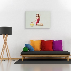 Tablou canvas - Pe Plaja, Fata, Fata, Prins, Puncte, 40 x 60 cm - Img 2
