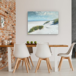 Tablou canvas - Peisaj, Natura, Nisip, Mare, Valuri, Pictura, 75 x 100 cm - Img 4