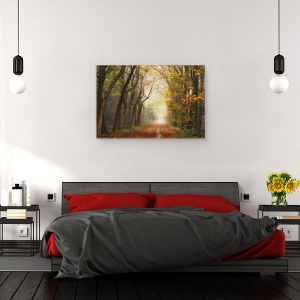 Tablou canvas - Peisaj, Natura, Padure, Toamna, Pictura, 40 x 60 cm - Img 3