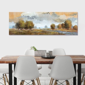 Tablou Canvas - Peisaj, Natura, Rau,Toamna, 50 x 150 cm - Img 2
