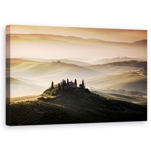 Tablou canvas - Peisaj Rural Din Toscana, Podgorie, Dealuri, 50 x 80 cm