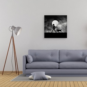 Tablou canvas - Pentru Toate Timpurile, Contrast, Caine, Pet, Animal, 60 x 60 cm - Img 2