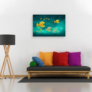 Tablou canvas - Peste In Mare, Peste, Mare, Apa, Lamai, Portocale, 80 x 120 cm - Img 2