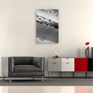 Tablou canvas - Plaja, Apa, Plaja, Alb-Negru, Valuri, 60 x 90 cm - Img 2