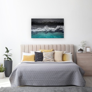 Tablou canvas - Plaja Neagra, Aeriana, Islanda, Plaja, Drona, Apa, 50 x 80 cm - Img 3
