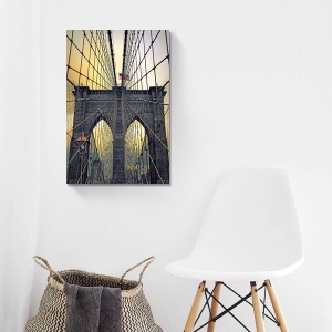 Tablou decorativ modern living cu Podul Brooklyn pe canvas