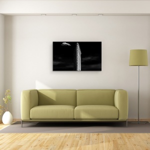 Tablou canvas - Poezie Urbana, Arhitectura, Cladire, Nori, Flatiron, Cladirea Flatiron, 50 x 80 cm - Img 2