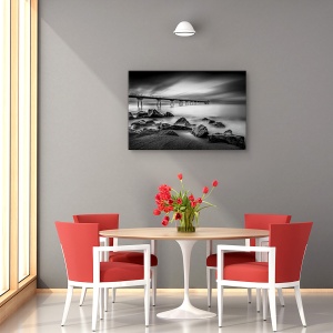 Tablou canvas rasarit Pont del Petroli 60x90 cm