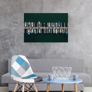 Tablou decorativ canvas port cu bărci 80x120 cm