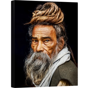 Tablou canvas - Portretul Unui Sadhu, Batran, Portret, Varsta, Par, Sadhu, India, 50 x 70 cm