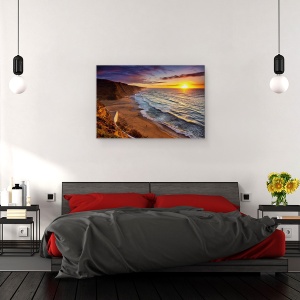 Tablou canvas - Prima Zi, Plaja, Apus De Soare, Portugalia, Magoito, Sintra, 40 x 60 cm - Img 3