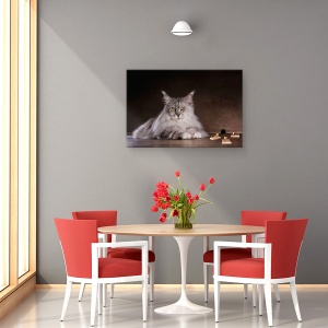 Tablou canvas - Prinde-Ma Daca Poti, Soarece, Amuzant, Umor, Pisica, Pet, 40 x 60 cm - Img 4