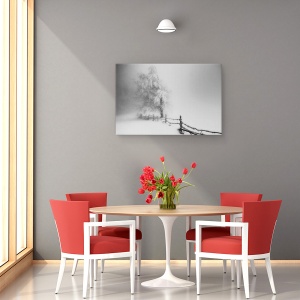 Tablou canvas - Prins, Peisaj, Ceata, Copac, Gard, 80 x 120 cm - Img 4