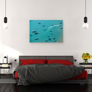 Tablou canvas - Printre Barci, Albastru, Mare, Barca, Plaja, Vara, 60 x 90 cm - Img 3