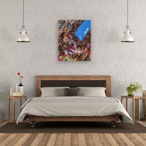Tablou canvas - Priveste In Sus, Complex, Cladiri, Apartamente, Culori, Patrat, 60 x 75 cm - Img 3