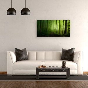 Tablou canvas - Promisiune De Primavara, Peisaj, Padure, Padure, Verde, Vara, 50 x 100 cm - Img 2