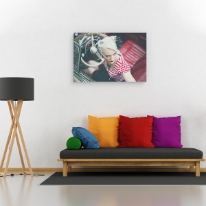 Tablou canvas - Promit, Ai Castigat Nu Ma Sterge, Femeie, Fata, Mercedes, Vintage, Retro, 40 x 60 cm - Img 2