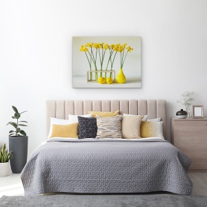 Tablou Canvas - Prospetimea Primaverii, Flori, Vaze, Lamai, Galben, 50 x 70 cm - Img 3