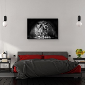 Tablou canvas - PUTERE, Nature, Hipopotam, Safari, Rau, 60 x 90 cm - Img 3