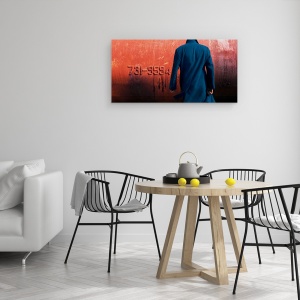 Tablou canvas - Puzzle, Numar, Rosu, Industrial, Haina, 50 x 100 cm - Img 4
