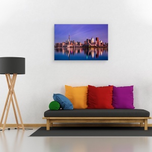 Tablou canvas - Rasarit De Soare In Toronto, Peisaj, Apa, Reflectii, 60 x 90 cm - Img 2