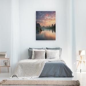 Tablou canvas - Rasarit, Munte, Rau, China, 40 x 60 cm - Img 3