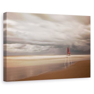 Tablou canvas - Rosu, Peisaj, Plaja, Rosu, Nisip, Mare, 40 x 60 cm
