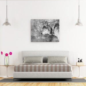 Tablou canvas - Sa Ninga, Lup, Ochii Inchisi, Iarna, Alb-Negru, Zapada, 40 x 50 cm - Img 3